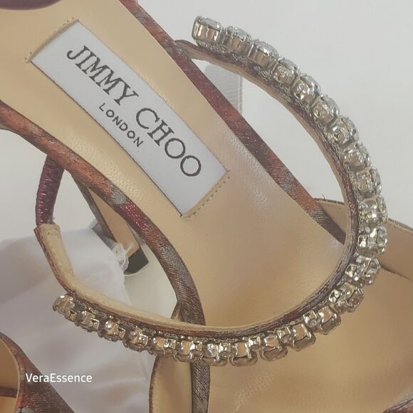 Jimmy Choo Bobbie Heels Shoes Brand New w/ box Sz 39 Rhinestones - Picture 13 of 15
